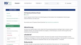 
                            5. Online-Portal - Kassenärztliche Vereinigung Saarland