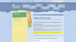 
                            9. Online Portal Login - The Nevada Registry