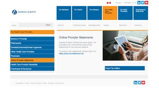 
                            2. Online Provider Statements | Express Scripts Canada