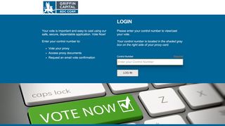 
                            9. Online Proxy Voting - Griffin Capital BDC Corp. - Login