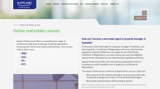 
                            3. Online real estate courses | Kaplan Professional