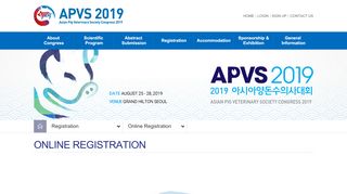 
                            2. Online Registration - APVS 2019