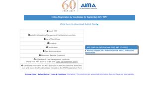 
                            2. Online Registration Form for MAT September-2017