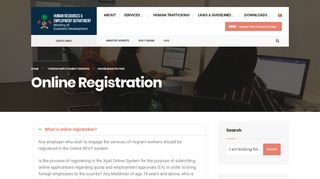 
                            9. Online Registration – Human Resources & Employment Department
