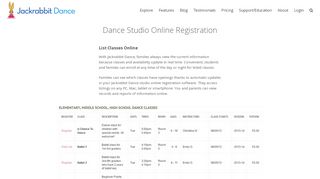 
                            5. Online Registration - Jackrabbit Dance