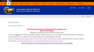 
                            2. Online Registration - Lancaster School District