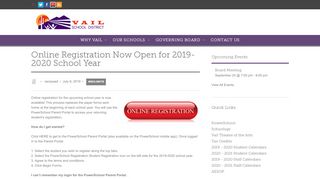 
                            6. Online Registration Now Open for 2019-2020 …