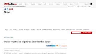 
                            6. Online registration of patients introduced at Jipmer