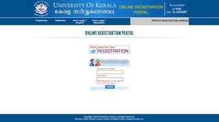 
                            11. ONLINE REGISTRATION PORTAL - University of Kerala