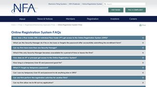 
                            3. Online Registration System FAQs | NFA