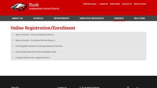 
                            8. Online Registration/Enrollment - Rusk Independent School District