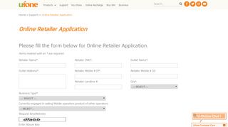 
                            2. Online Retailer Application - Ufone