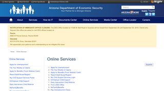 
                            3. Online Services | Arizona Department of Economic Security