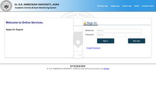 
                            2. Online Services. - Dr. BR AMBEDKAR UNIVERSITY, AGRA