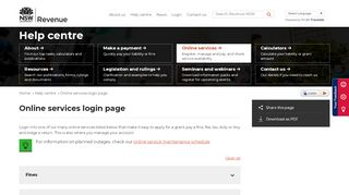 
                            3. Online services login page | Revenue NSW