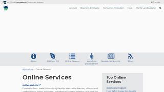 
                            5. Online Services - PA Dept. of Agriculture - PA.gov