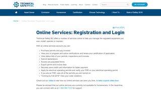 
                            2. Online Services: Registration and Login | Technical Safety BC