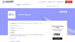 
                            2. Online Signup - Overview, News & Competitors | ZoomInfo.com