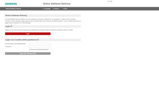 
                            2. Online Software Delivery - Login - Siemens