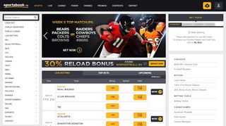 
                            8. Online Sports Betting and NFL Betting at Sportsbook