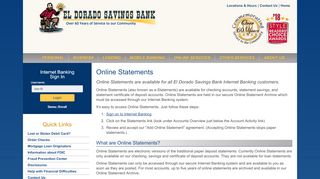 
                            4. Online Statements - El Dorado Savings Bank