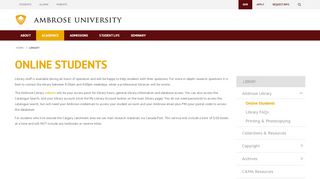 
                            1. Online Students | Ambrose University