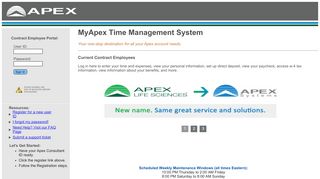 
                            10. Online Time Entry Login - Consultant - Apex Systems