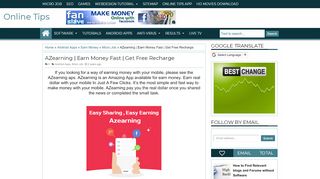 
                            3. Online Tips: AZearning | Earn Money Fast | Get Free Recharge