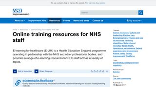 
                            6. Online training resources for NHS staff | NHS Improvement