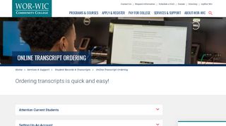 
                            7. Online Transcript Ordering - Wor-Wic Community College