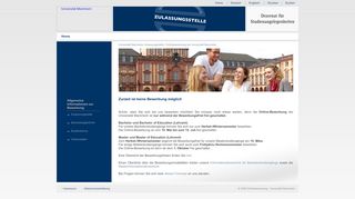 
                            6. Onlinebewerbung der Universität Mannheim