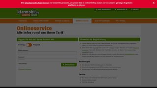 
                            6. Onlineservice - Alle Infos rund um Ihren Tarif | klarmobil.de