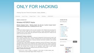 
                            11. ONLY FOR HACKING: Wireless HOTSPOT Hacks