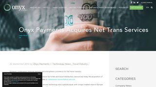 
                            2. Onyx Payments Acquires Net Trans Services - Onyx