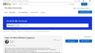 
                            4. Oops, Too Many Mistakes Logging In - The eBay Community