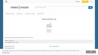 
                            7. OPAN SPITEX AG, Bern - Credit Report - firmenwissen.com