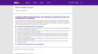 
                            9. Open a FedEx account | FedEx Korea