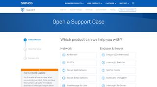 
                            5. Open a Support Case - Sophos