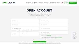 
                            2. Open Account | AroTrade