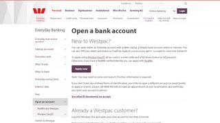 
                            2. Open an Account | Bank Account - Westpac NZ