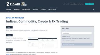 
                            2. Open an Account - FXCM Markets - FXCM.com