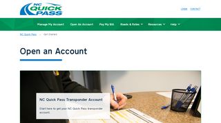 
                            7. Open an Account - NC Quick Pass