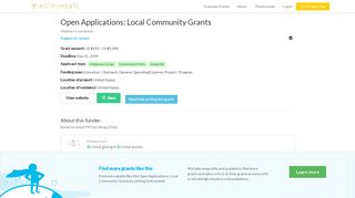 
                            9. Open Applications: Local Community Grants | Instrumentl