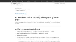 
                            1. Open items automatically when you log in on Mac - Apple Support