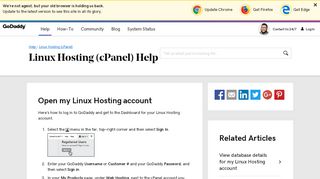 
                            4. Open my Linux Hosting account - GoDaddy