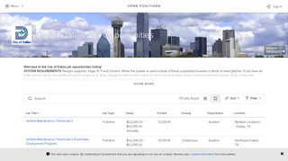 
                            3. Open Positions | Sorted by Job Title ascending | City of Dallas ...