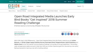 
                            9. Open Road Integrated Media Launches Early Bird Books 