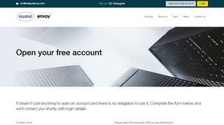 
                            2. Open your free account - Valipat and Envoy