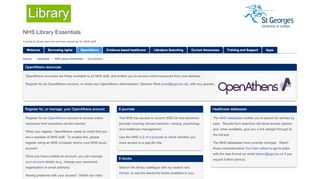 
                            5. OpenAthens - NHS Library Essentials - LibGuides at St George's ...