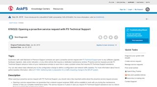 
                            9. Opening a proactive service request with F5 Technical Support